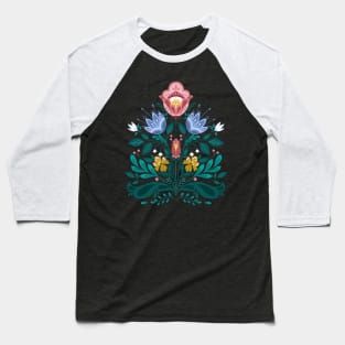 Folk Floral Bouquet Baseball T-Shirt